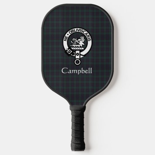 Scottish Campbell Wappen Abzeichen & Tartan Pickleball Schläger (Vorderseite)