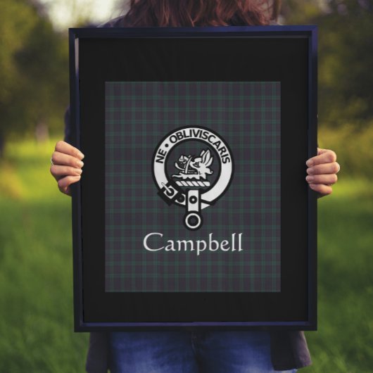 Scottish Campbell Wappen Abzeichen & Tartan Poster