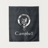 Scottish Campbell Wappen Abzeichen & Tartan Wandteppich (Vorderseite)