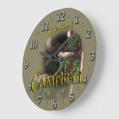 Scottish-CampbellTartan Große Wanduhr (Winkel)