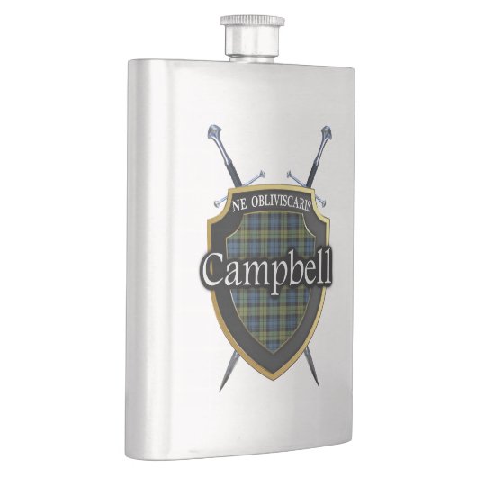 Scottish-Campbelltartan-Schild und Schwerter Flachmann (Rechts)