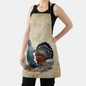 Scottish Capercaillie on on Heather Pen and Ink Sc Schürze (InSitu)