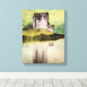 SCOTTISH CASTLES, WASSERCOLOR CANVAS DRUCKEN LEINWANDDRUCK (Insitu (Holzboden))