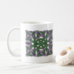 Scottish Celtic Knot Painting in Lila und grün Kaffeetasse