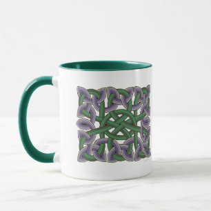 Scottish Celtic Knot Painting in Lila und grün Tasse
