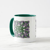 Scottish Celtic Knot Painting in Lila und grün Tasse (Vorderseite Links)