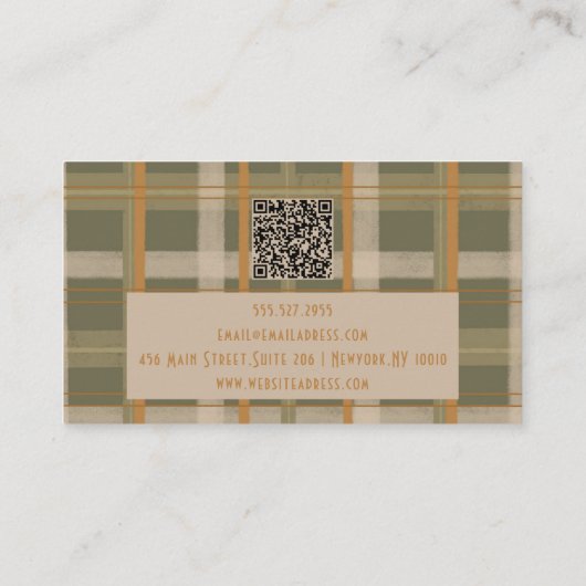 Scottish Celtic Tartan Pattern mit QR Visitenkarte (Rückseite)