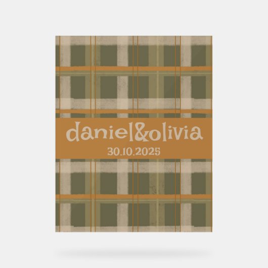 Scottish Celtic Tartan Pattern Wedding Acrylschild (Vorderseite)