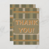 Scottish Celtic Tartan Pattern Wedding Dankeskarte (Vorne/Hinten)