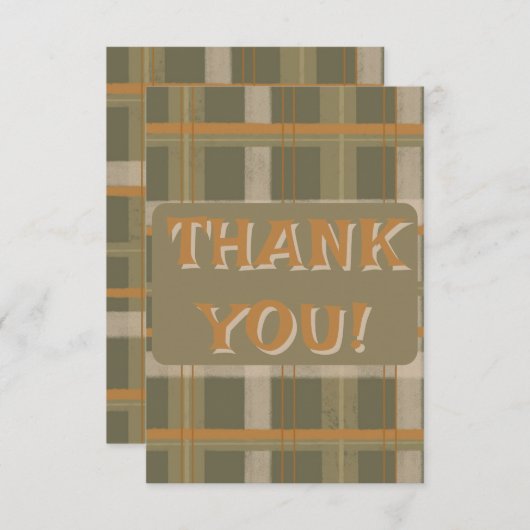 Scottish Celtic Tartan Pattern Wedding Dankeskarte (Vorne/Hinten)