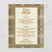 Scottish Celtic Tartan Pattern Wedding Menu (Vorderseite)