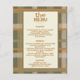 Scottish Celtic Tartan Pattern Wedding Menu