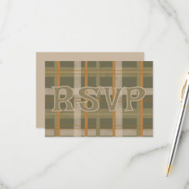 Scottish Celtic Tartan Pattern Wedding RSVP Karte
