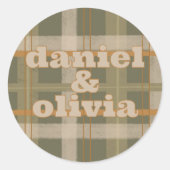 Scottish Celtic Tartan Pattern Wedding Runder Aufkleber (Vorderseite)