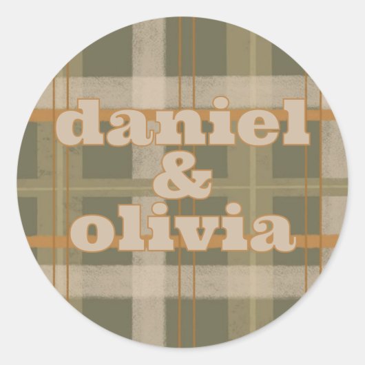 Scottish Celtic Tartan Pattern Wedding Runder Aufkleber (Vorderseite)