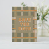 Scottish Celtic Tartan Pattern Wedding Save The Date (Stehend Vorderseite)