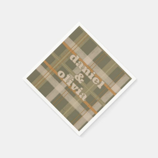 Scottish Celtic Tartan Pattern Wedding Serviette (Ecke)