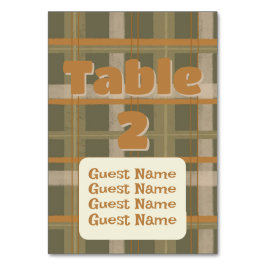 Scottish Celtic Tartan Pattern Wedding Tischnummer