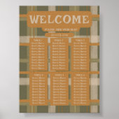 Scottish Celtic Tartan PatternWeddi Seating Charts Poster (Vorne)