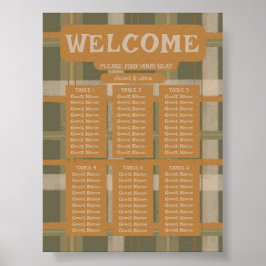 Scottish Celtic Tartan PatternWeddi Seating Charts Poster