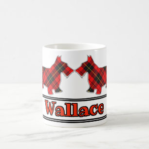 Scottish Cheer Clan Wallace Tartan Scottie Dogs Kaffeetasse