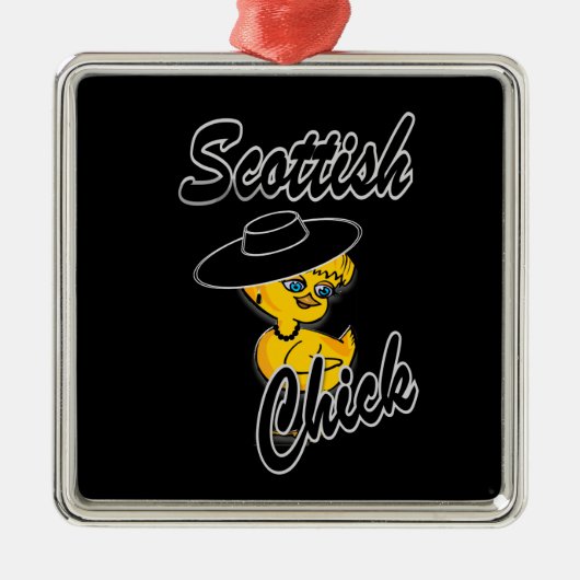 Scottish Chick #4 Silbernes Ornament (Vorne)