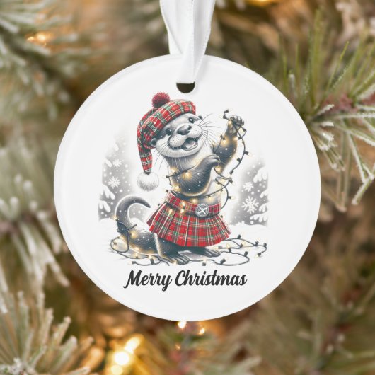 Scottish Christmas Otter Christmas Ornament (Baum)