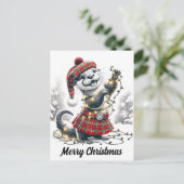 Scottish Christmas Otter Christmas Postkarte (Stehend Vorderseite)