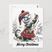 Scottish Christmas Otter Christmas Postkarte (Vorne/Hinten)