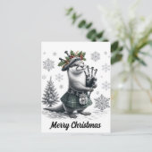 Scottish Christmas Otter Christmas Postkarte (Stehend Vorderseite)