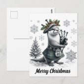 Scottish Christmas Otter Christmas Postkarte (Vorne/Hinten)