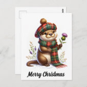 Scottish Christmas Otter Christmas Postkarte (Vorne/Hinten)