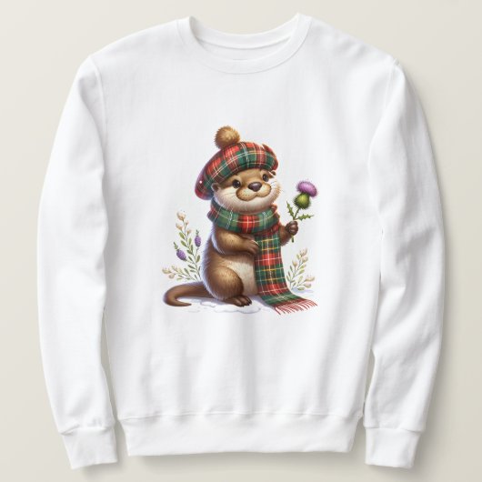 Scottish Christmas Otter Christmas Sweatshirt (Design vorne)