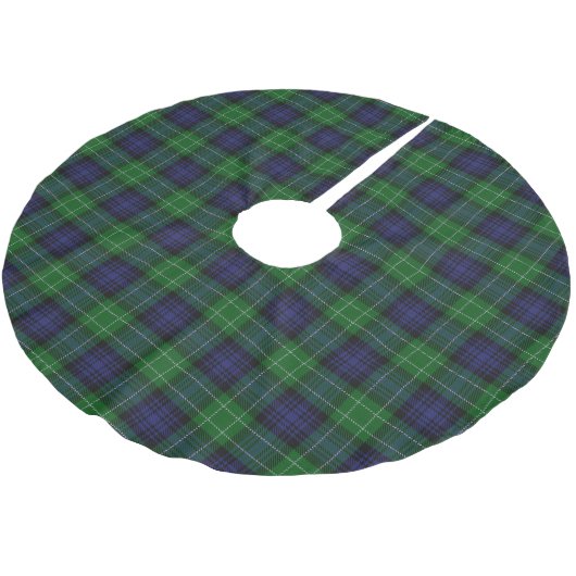 Scottish Clan Abercrombie Tartan Polyester Weihnachtsbaumdecke (Schrägansicht)