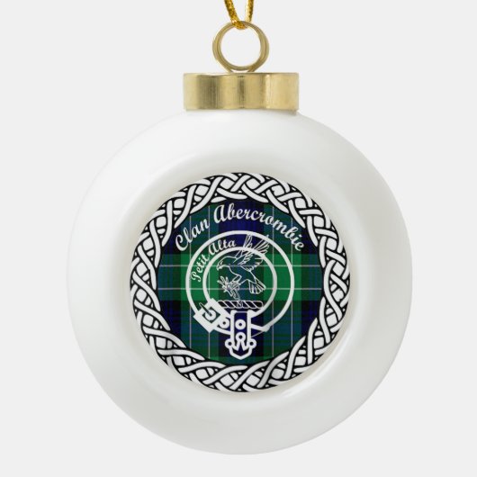 Scottish Clan Abercrombie Tartan und Wappen Keramik Kugel-Ornament (Vorderseite)
