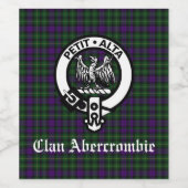Scottish Clan Abercrombie Wappen & Tartan Weinetikett (Einzelnes Label)