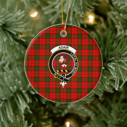 Scottish Clan Adair Tartan und Wappen Keramik Ornament (Baum)