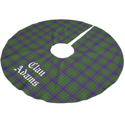 Scottish Clan Adams Tartan Custom Polyester Weihnachtsbaumdecke (Schrägansicht)