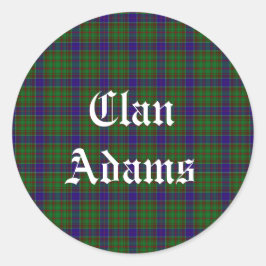 Scottish Clan Adams Tartan Runder Aufkleber