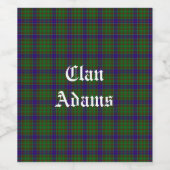 Scottish Clan Adams Tartan Weinetikett (Einzelnes Label)