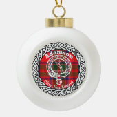 Scottish Clan Adamson Tartan und Wappen Keramik Kugel-Ornament (Vorderseite)