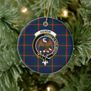 Scottish Clan Agnew Tartan und Wappen Keramik Ornament
