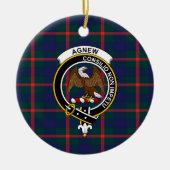 Scottish Clan Agnew Tartan und Wappen Keramik Ornament (Vorne)