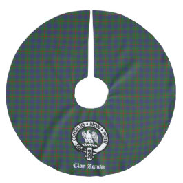 Scottish Clan Agnew Tartan Wappen benutzerdefinier Polyester Weihnachtsbaumdecke