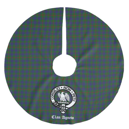 Scottish Clan Agnew Tartan Wappen benutzerdefinier Polyester Weihnachtsbaumdecke (Vorderseite)