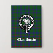 Scottish Clan Agnew Wappen & Tartan Button (Vorderseite)