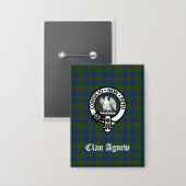 Scottish Clan Agnew Wappen & Tartan Button (Vorderseite/Rückseite)