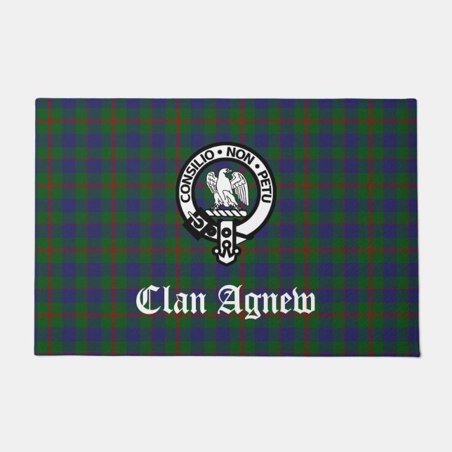 Scottish Clan Agnew Wappen & Tartan Fußmatte (Vorderseite)