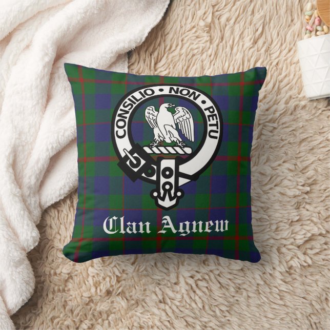 Scottish Clan Agnew Wappen & Tartan Kissen (Decke)