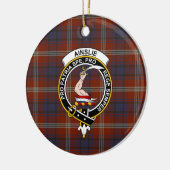 Scottish Clan Ainslie Ancient Tartan und Wappen Keramik Ornament (Links)